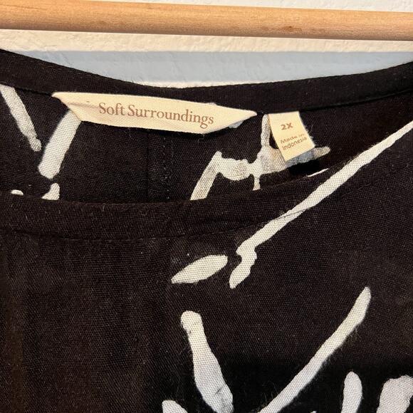 Soft Surroundings Womens Bamboo Bella Top Size 2X Tunic Lightweight Black Blouse - Picture 6 of 9